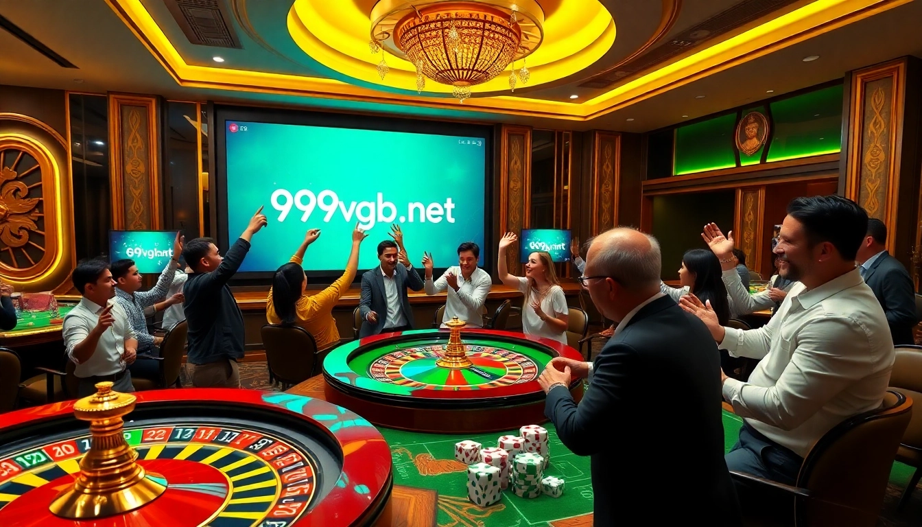 A dynamic gambling scene on 69vn.gb.net featuring poker chips and a roulette wheel, showcasing online casino excitement.