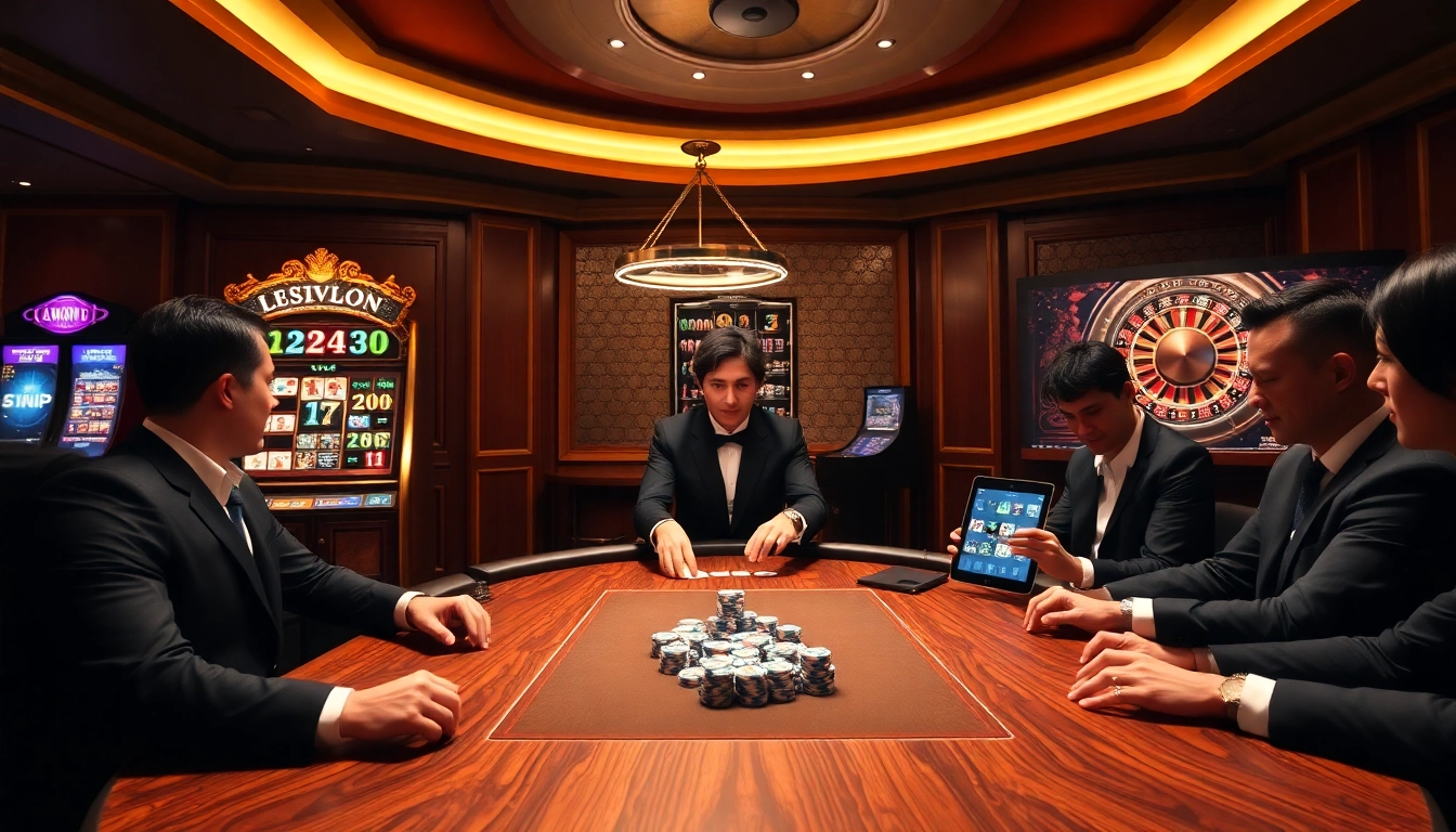 Experience the excitement of gambling at rikvip.gb.net with vibrant poker games and luxurious casino settings.