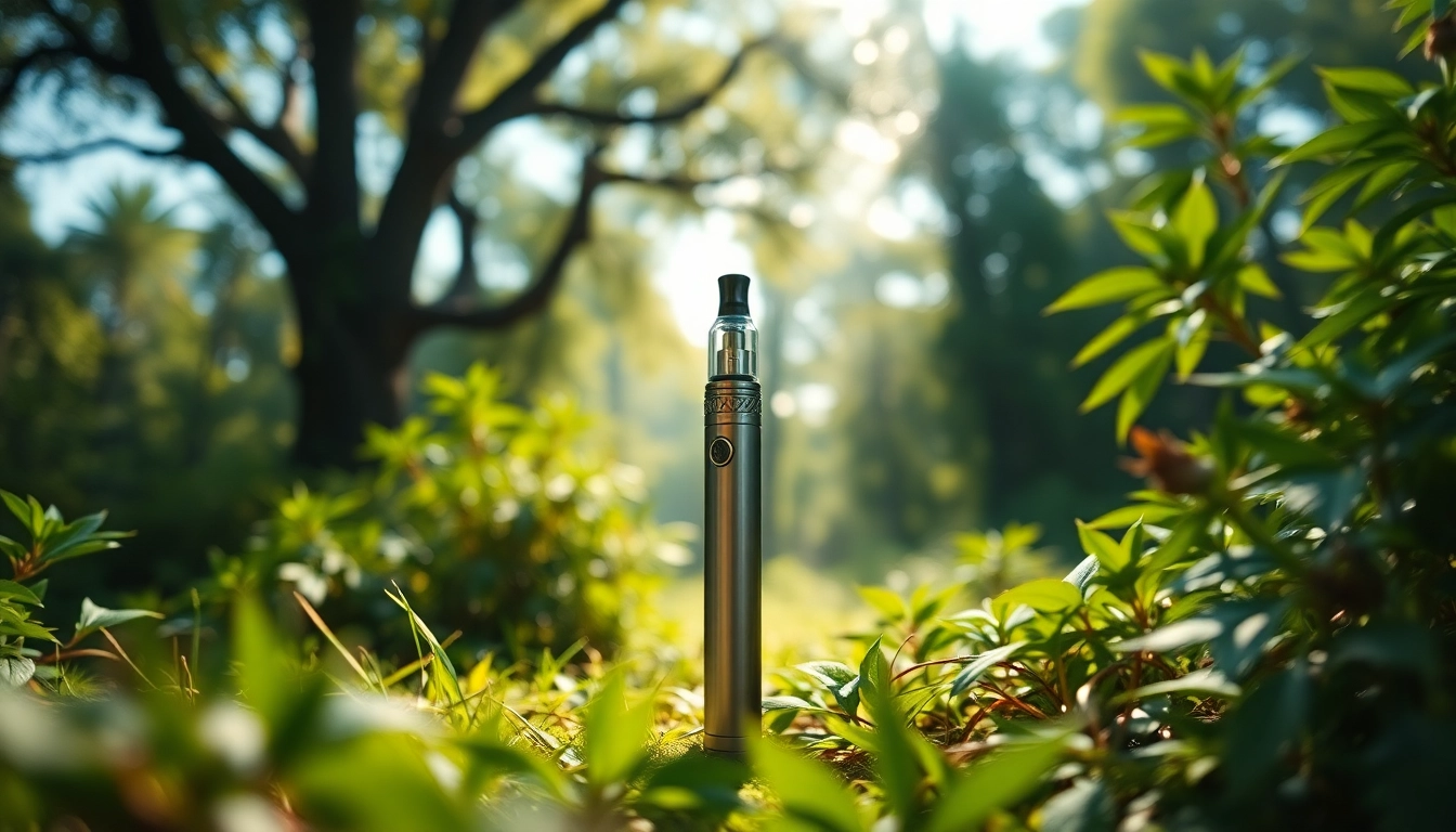 Buy DMT vape pen in a tranquil setting surrounded by nature for a calming experience.